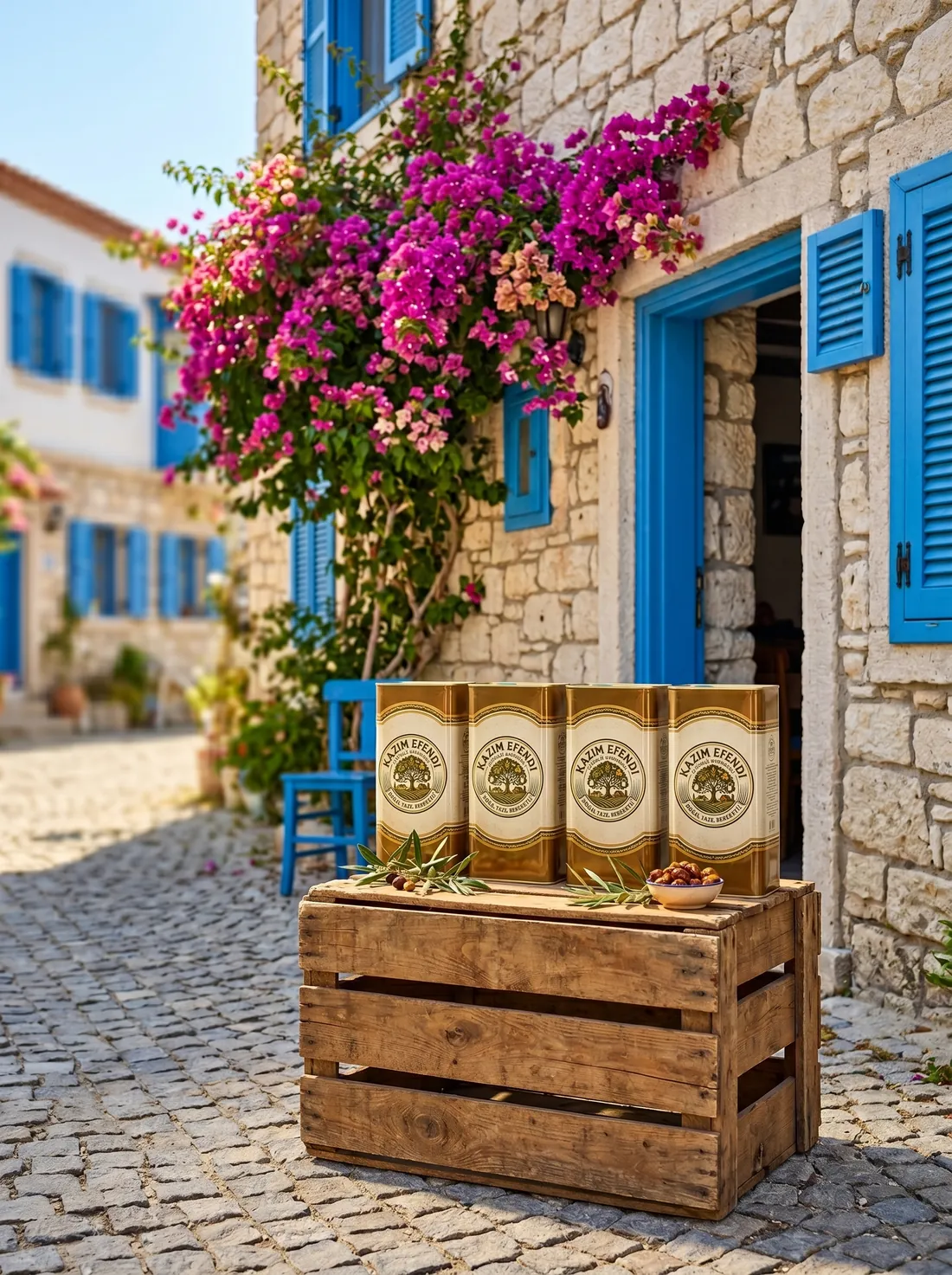 Kazım Efendi ürünlerini taş evler arasında sergileyen hikaye görseli